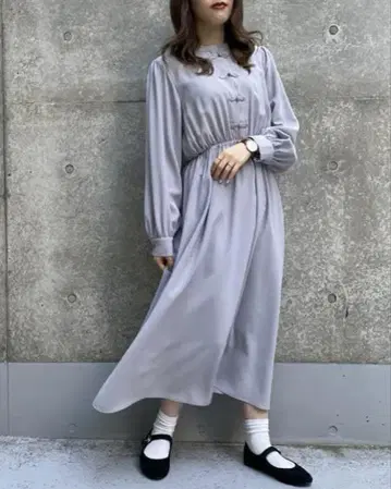 잉그 차이나 원피스 색스 블루 M