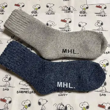 MHL. 니트 삭스 그레이 네이비