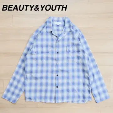 미품 BEAUTY&YOUTH UNITED ARROWS 옴브레 체크 셔츠