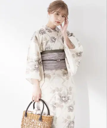 욕의관 그레이스 크림색 꽃무늬 욕의 단품