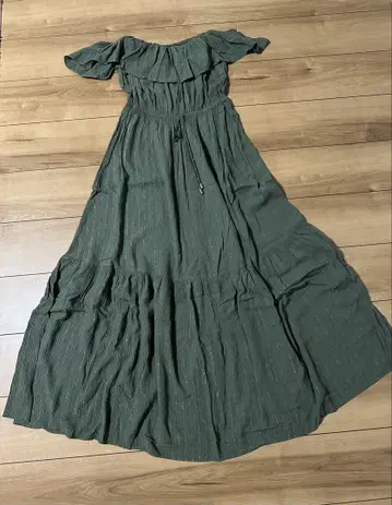 ZARA 그린 롱 원피스 반소매