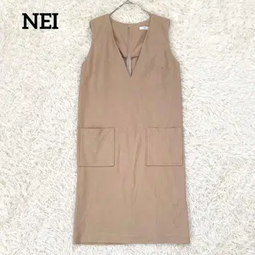 [ 네이 ] NEI 스트레치 점퍼 스커트 (F) 베이지 V넥 포켓 부착