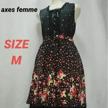 액시스 팜(Axes Femme) 꽃무늬 원피스 전체 패턴 장미 무늬 벨트