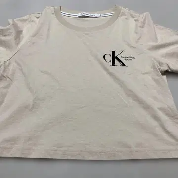 Calvin Klein Jeans S 사이즈 티셔츠 베이지 짧은 기장