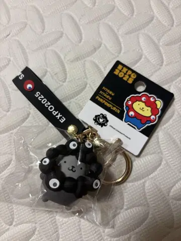 오사카 간사이 엑스포 회장 한정판 블랙 먝먝 폼폼푸딩 코스프레 키링