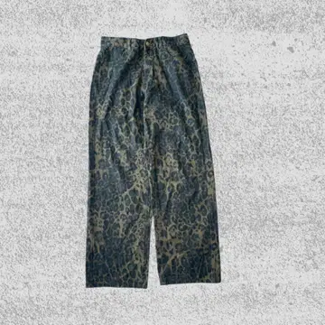 레오파드 무늬 와이드 팬츠 빈티지풍