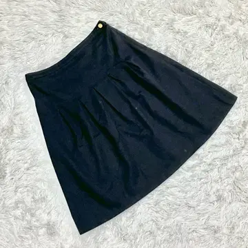[디어 프린세스] 플레어 스커트 턱 주름 금장 버튼 고급스러운 얇은 소재