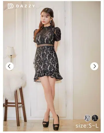 DAZZY 블랙 레이스 드레스 S~L