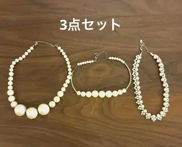 코튼 진주, 웨딩 목걸이 3점 세트