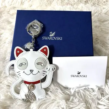 미사용품 SWAROVSKI 키링 마네키네코 참
