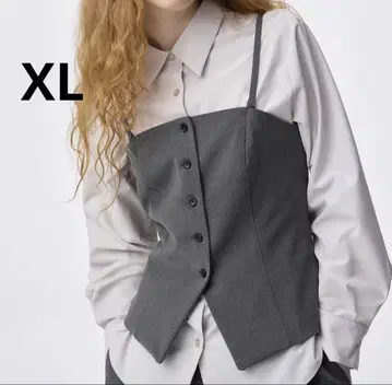 새상품 GU 프론트 버튼 뷔스티에 XL