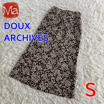 DOUX ARCHIVES 두알시브 작은 꽃무늬 긴 스커트 S 블랙