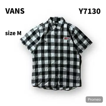 [즉시 구매 OK] VANS 반팔 워크 셔츠 사이즈 M 블랙 화이트