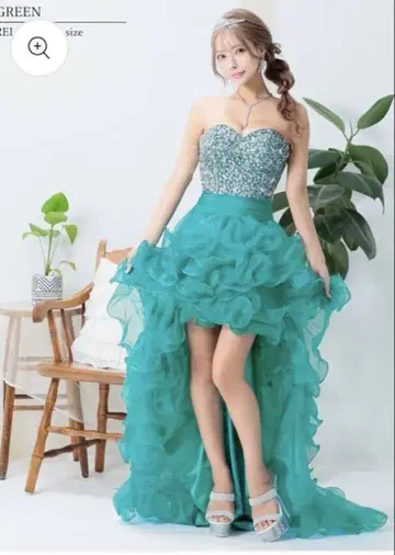 AR ANGEL 터키석 프릴 드레스 S