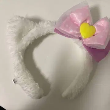 고양이 귀 머리띠 핑크 리본 키티