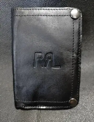 미사용 RRL 블랙 레더 지갑 빈티지 가공