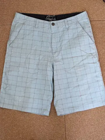 오클리 하늘색 체크 무늬 팬츠