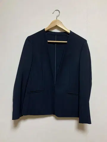 PLST 노카라 재킷 네이비