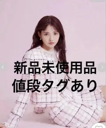 SNIDEL 스나이델 노칼라 체크 트위드 재킷