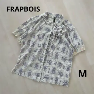 FRAPBOIS 코튼 셔츠 꽃무늬 프릴 플라보아 패턴 블라우스