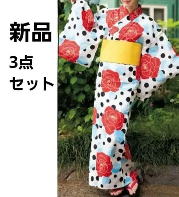 미사용 새상품 유카타 오비 게다 3