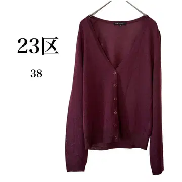 미품 23구 장소드 카디건 보르도 V넥 38