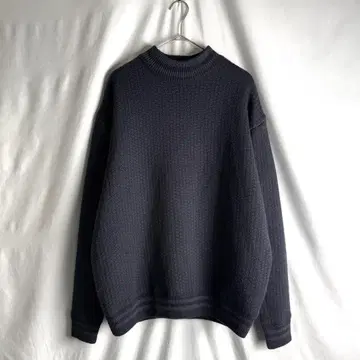90년대 스타일 더블페이스 스웨터 L-XL 다크 네이비