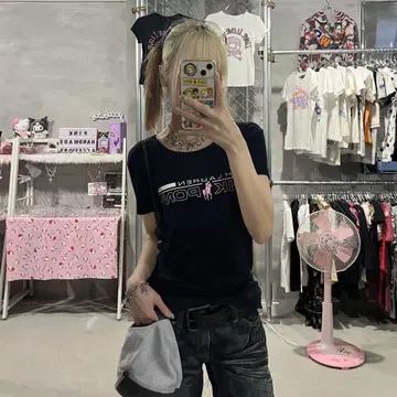 랄프 로렌 로고 T셔츠 핑크 핵귀욤 y2k
