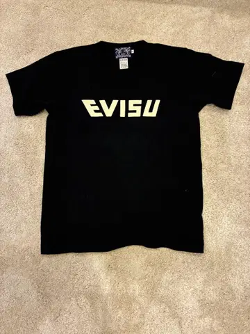 EVISU 블랙 티셔츠 사이즈 38
