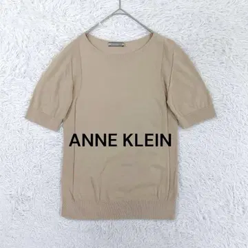 언클라인 ANNEKLEIN 보트넥 반팔 니트 M 베이지 심플