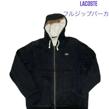 라코스테(LACOSTE) 풀지퍼 후드 집업, 안감 보아 소재 후드