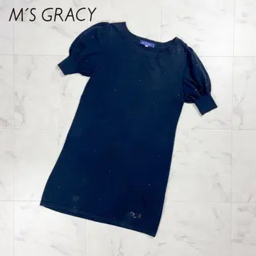M'S GRACY 라인스톤 니트 튜닉 블랙 사이즈 38*FD1130