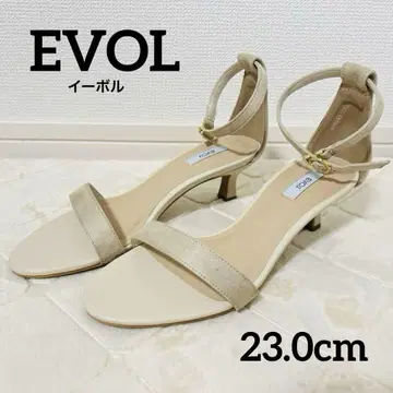 새상품급 EVOL 로우힐 스트랩 샌들 23.0cm