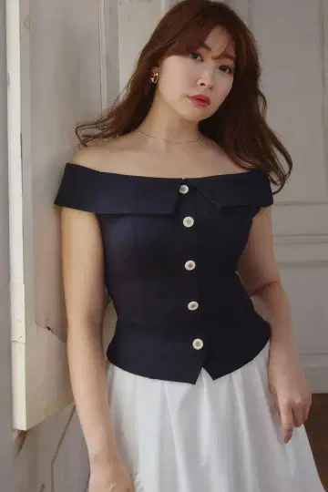 폰테 오프숄더 톱