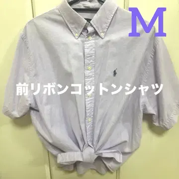 랄프 로렌 폴로 포니 자수 앞 리본 코튼 셔츠 M