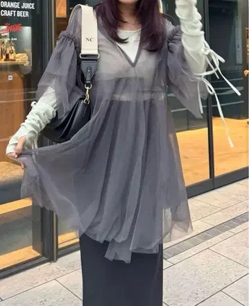 Andequal 안드콜 비대칭 츄르 튜닉