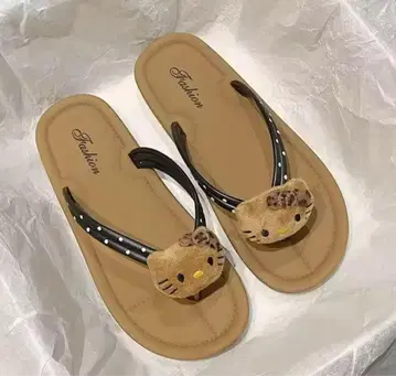 일광욕 키티 샌들 복숭아 샌들 슬리퍼