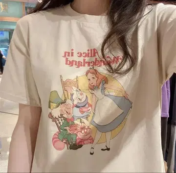 반팔 프린트 티셔츠 디즈니 팬을 위한 한국 올짱