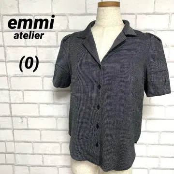 일본제 emmi 에미 아틀리에 오픈 카라 반팔 셔츠 울 레이온