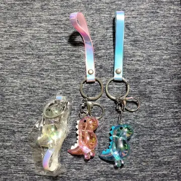 공룡 클리어 마스코트 키링 3개 세트