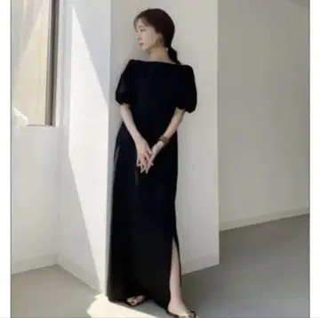 로렌 퍼프 소매 원피스
