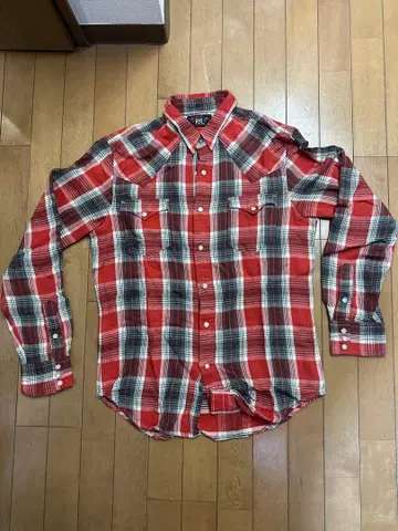 RRL 레드 체크 긴팔 셔츠