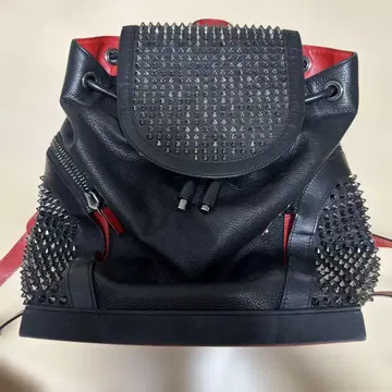 Christian Louboutin 스터드 백팩 블랙/빨간색