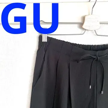 GU 지유 드레이프 와이드 팬츠 이지 팬츠 블랙 XL 사이즈
