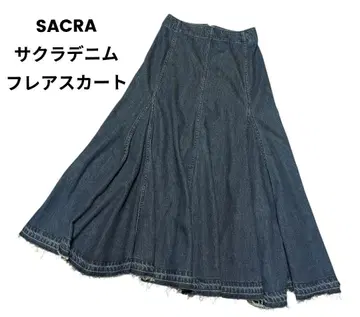 SACRA 사쿠라 롱 플레어 데님 스커트 38