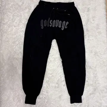 고트 사베지 godsavage 블랙 스웨트 팬츠 L 블랙