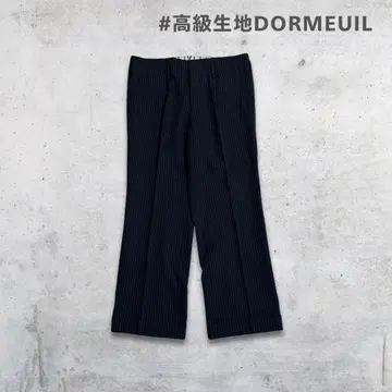 고급 원단 DORMEUIL 도멜 네이비 핀스트라이프 슬랙스 L