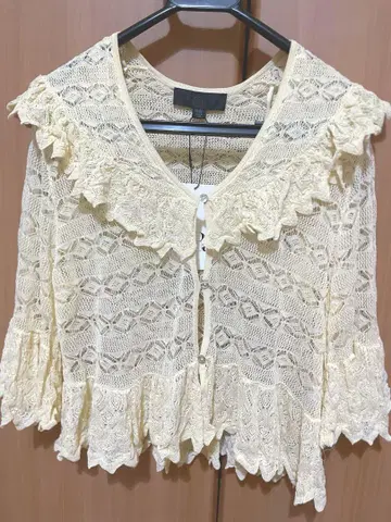 ZARA 프릴 포원텔 니트 블라우스 새상품 L 사이즈