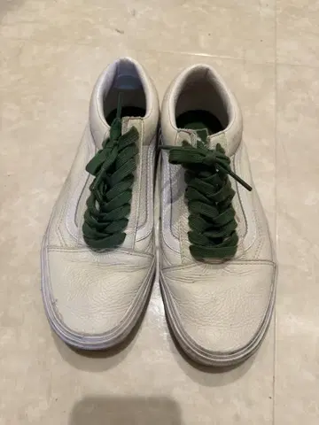 Vans 화이트/그린 스니커즈 7.5 US