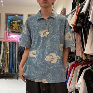 crazy shirt L 오버 사이즈 꽃무늬 알로하 셔츠 하와이 수베니어